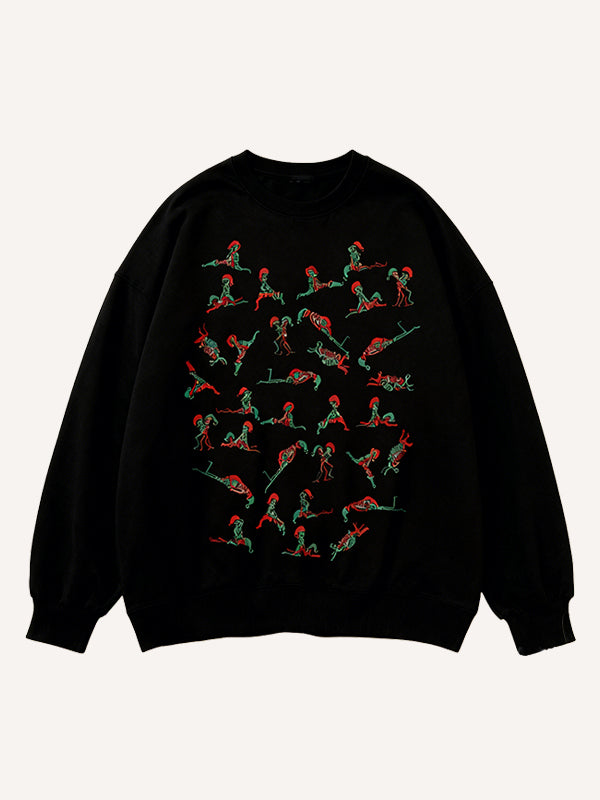 Santa Claus Secret Pattern Crew Neck Sweatshirt
