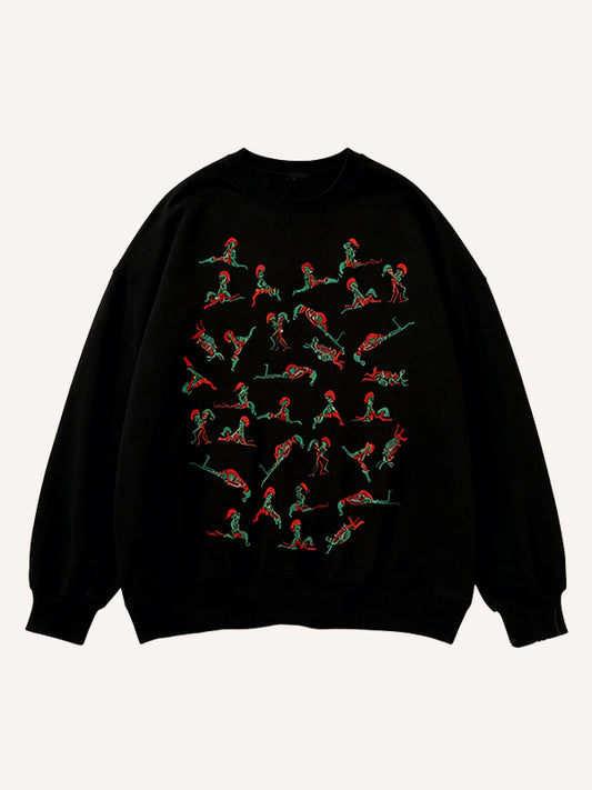 Santa Claus Secret Pattern Crew Neck Sweatshirt