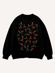 Santa Claus Secret Pattern Crew Neck Sweatshirt