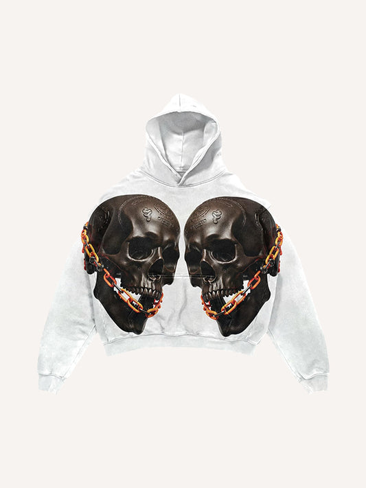 Exquisitely crafted double skull print sweatshirt
