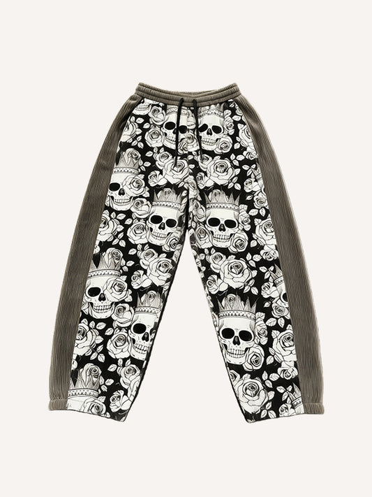 They are all quirky skull-patterned trousers