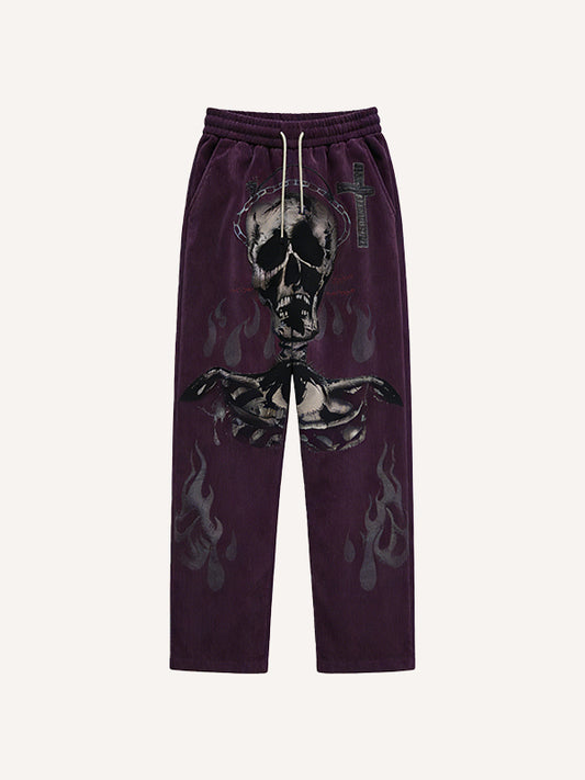 The Virgin Mary is praying for us and printing trousers