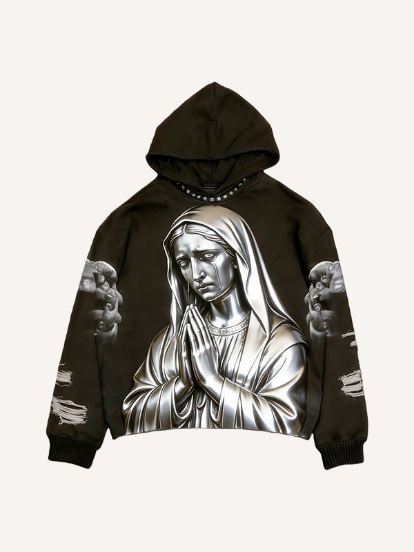 The Weeping Virgin Mary a Hoodie with an Iron Will