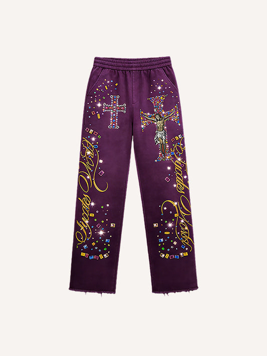 Faith Ultra-HD Printed Textured Hooded Pants