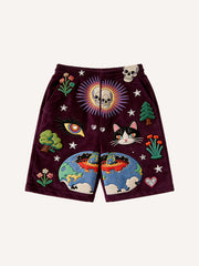 The kitten is eyes filled with love gaze at your shorts