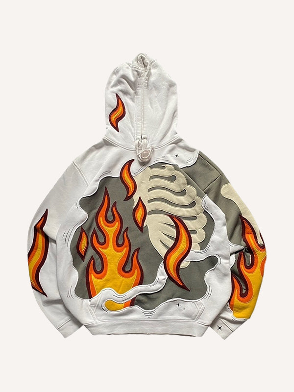 Heartfire Burning Patch Flame Hardening Hooded Sweatshirt