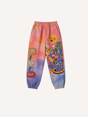 Gradient Y2K style Happy Planet multi-color pants