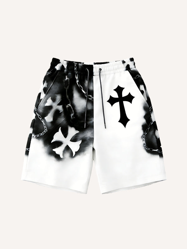 Personalized inkjet printed textured hooded shorts