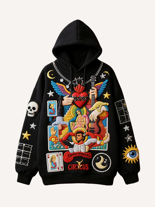 Vintage Y2K Power of Love Trendy Graphic Print Hoodie