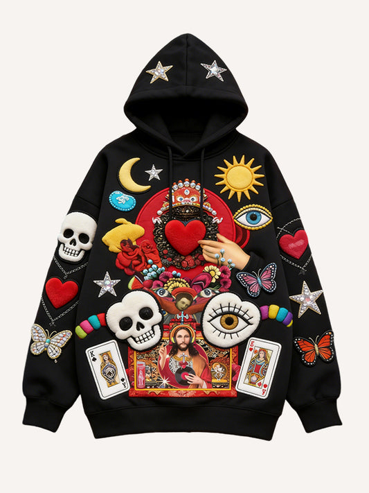 Power of Faith Y2K Graphic Print Hoodie