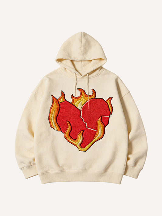Love You Like My Heart’s On Fire Print Hoodie