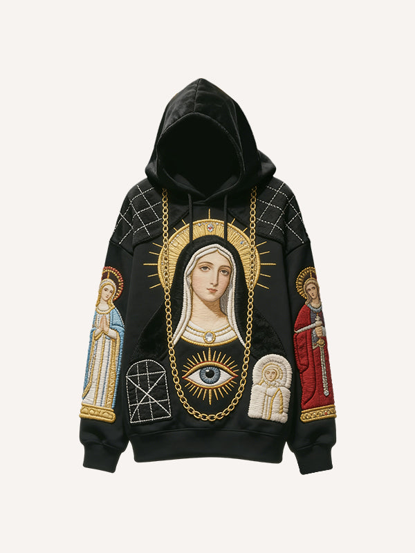 Rap Big Gold Chain Print Hoodie