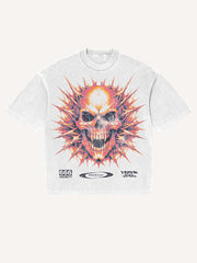 Silent Blast Horror Skull Print T-Shirt