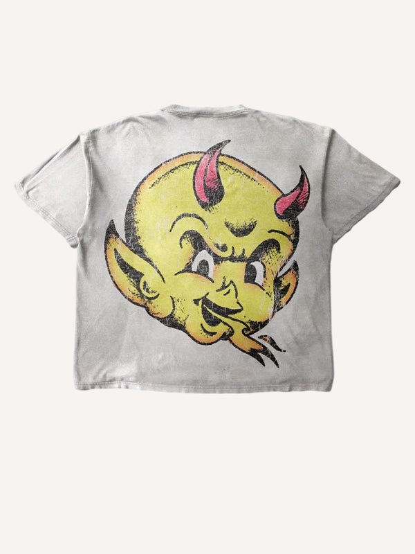 Half Angel Half Devil Print T-Shirt