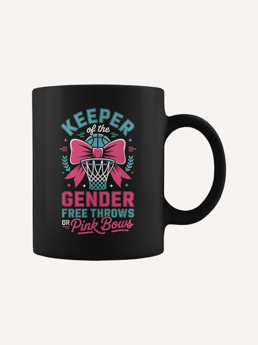 Keeper Of The Gender Reveal Free Throws Or Pink Bows Party Coffee Mug