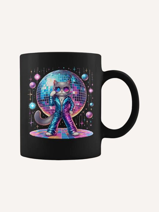 Dancing Cat Disco Ball Kitten Kitty Lover Party Animal Coffee Mug