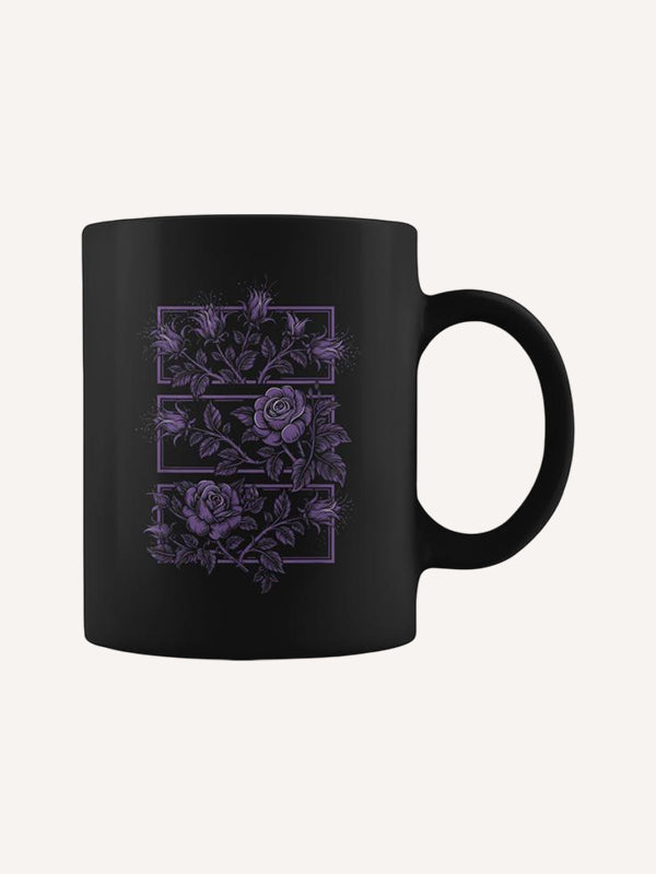 Creepy Dark Purple Gothic Rose Floral Flower Coffee Mug