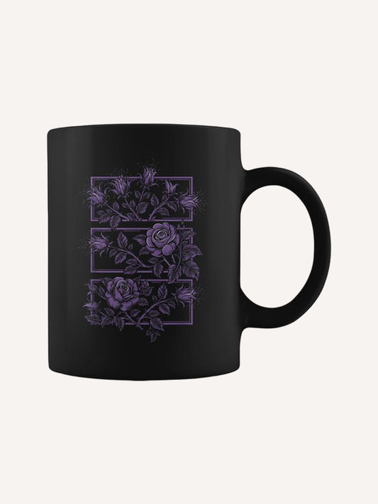 Creepy Dark Purple Gothic Rose Floral Flower Coffee Mug