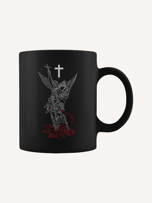 Saint Michael The Archangel Defeating Satan Warrior Faith Coffee Mug