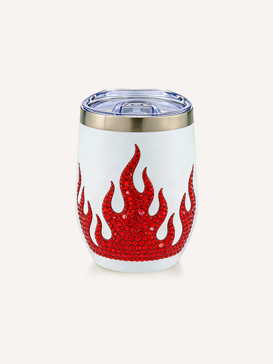 Hell Flame Crystal Print Short Claw Stainless Steel Water Cup