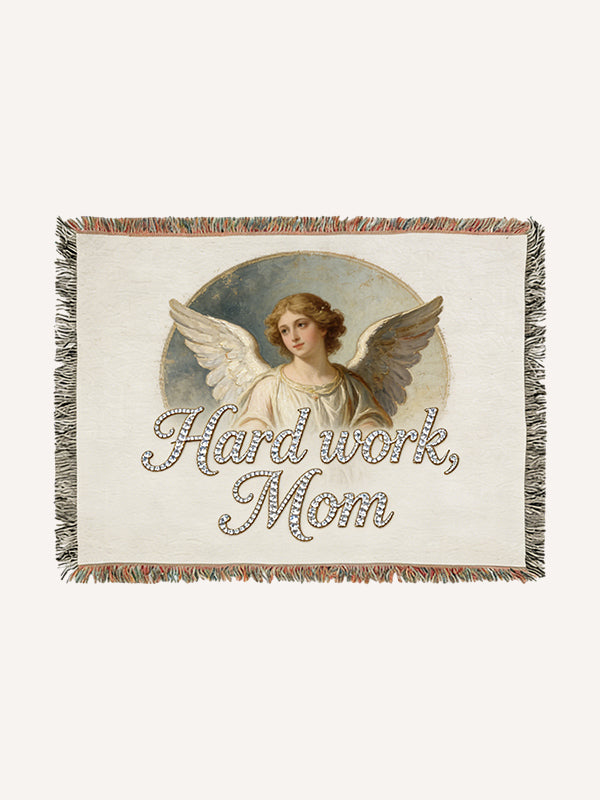 Selfless Mother Angel Pattern Printed Blanket