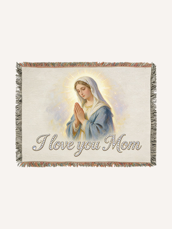 Virgin Mary Praying for My Mother Printed Blanket