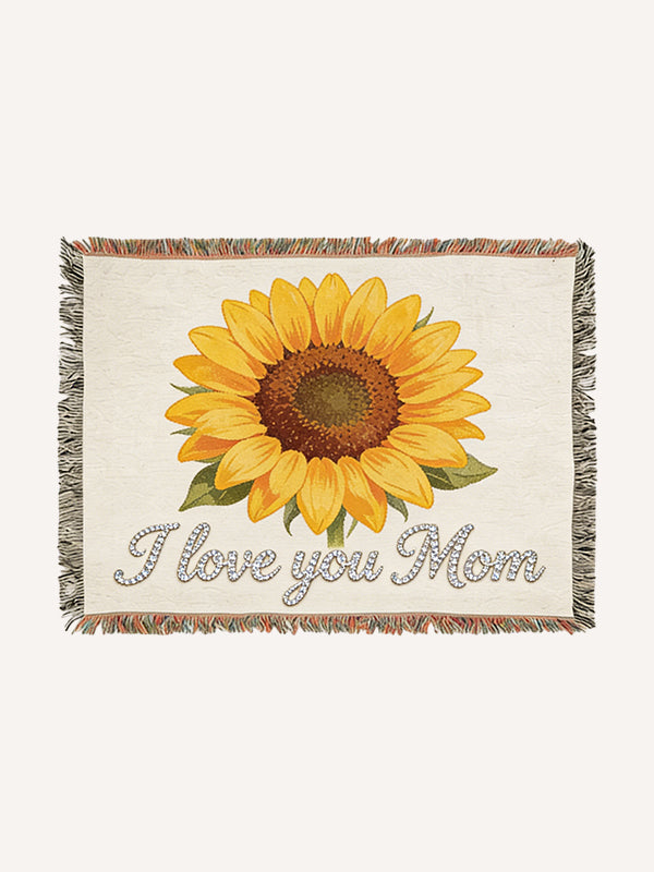 Mother's love shines on me forever like the sun Printed Blanket