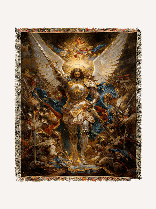 Archangel Descends - Mythological Oil Painting Decorative Carpet & Blanket