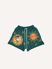 Sun&Star Print Drawstring Waist Shorts