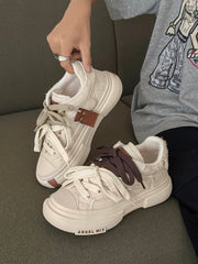 Platform Double Lace Canvas Sneakers