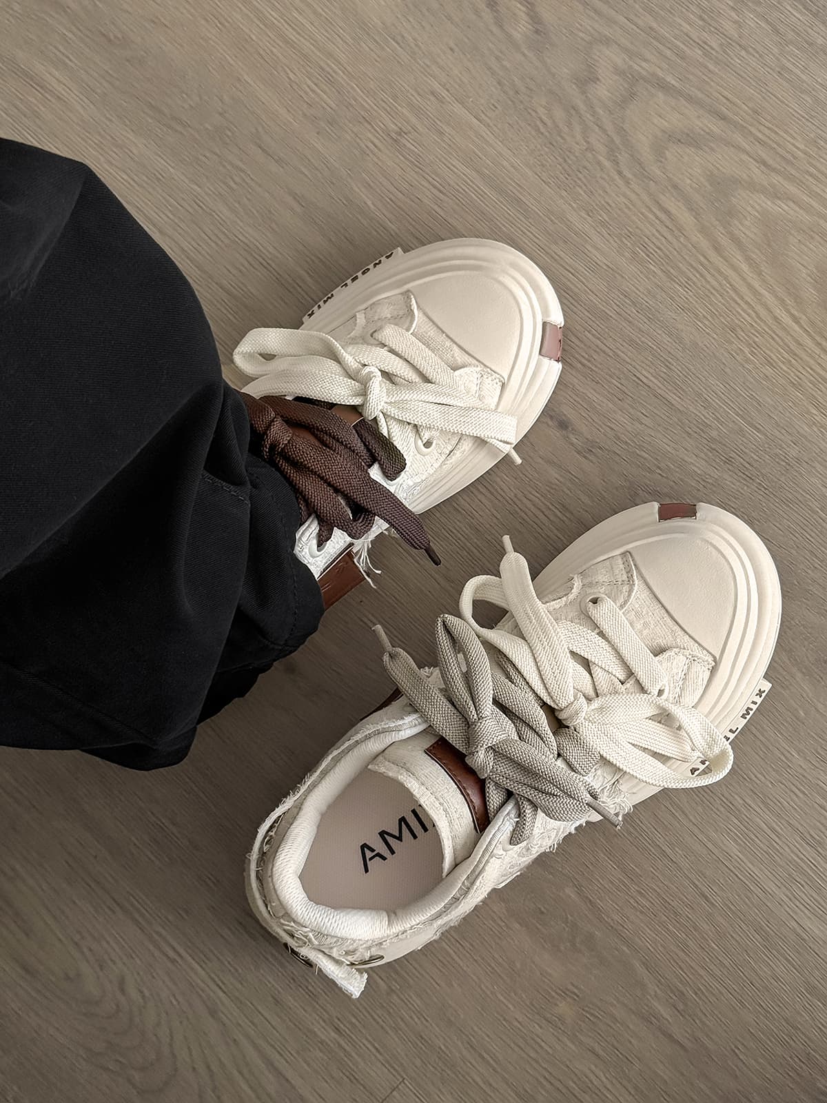 Platform Double Lace Canvas Sneakers
