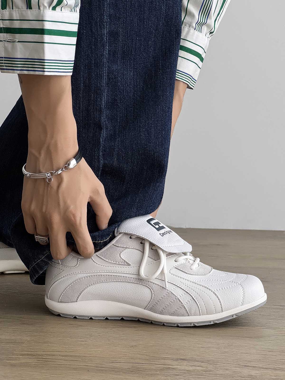 Retro Colorblock Flap Lace German Trainer Sneakers