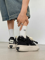 Platform Double Lace Canvas Sneakers