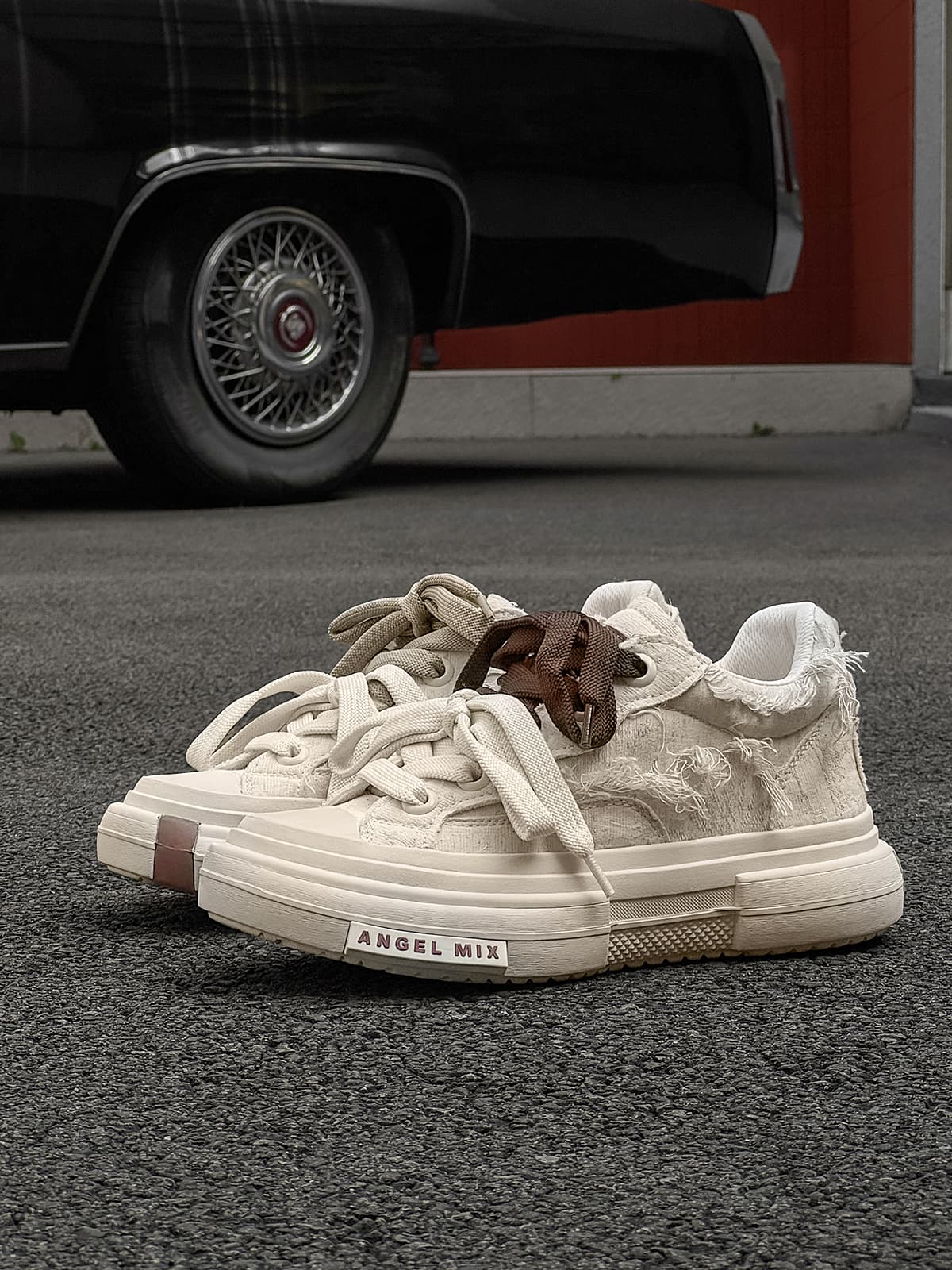Platform Double Lace Canvas Sneakers