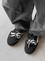 Retro Versatile Double Lace German Trainer Sneakers