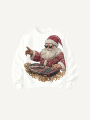 DJ Santa Claus will be playing passionately for you on a crew neck sweatshirt