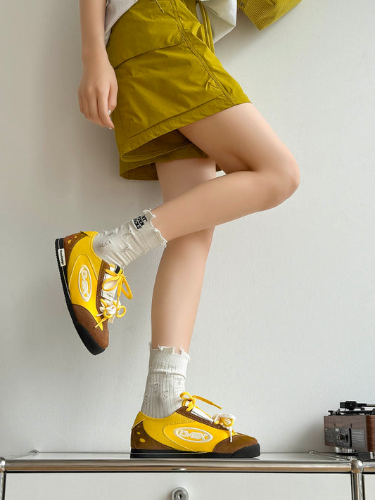Retro Versatile Double Lace German Trainer Sneakers