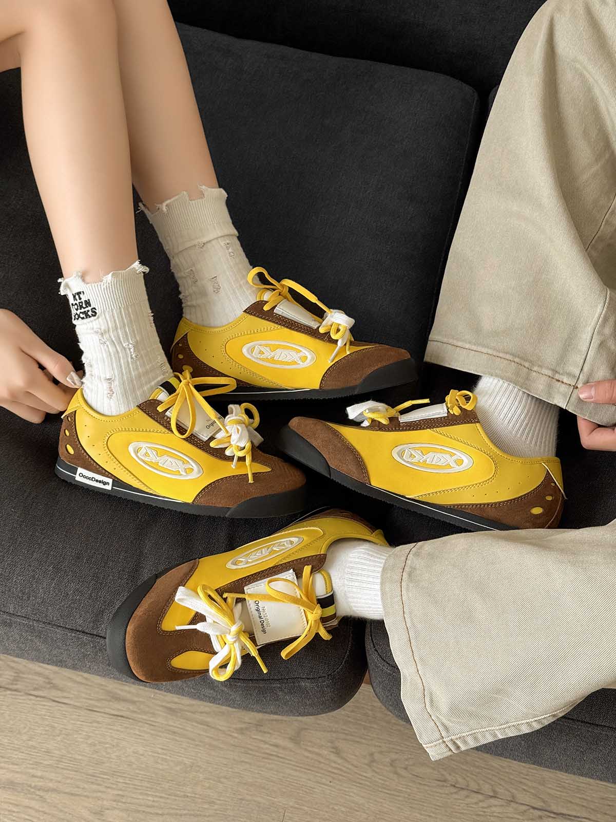 Retro Versatile Double Lace German Trainer Sneakers