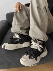 Platform Double Lace Canvas Sneakers