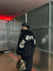 Thesupermade Street Letter Embroidered Fleece Jacket