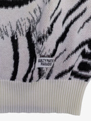 Tiger Crew Neck Knitted Sweater