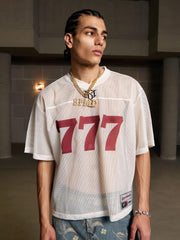 Jersey Letter Print Quick Dry V-neck T-shirt