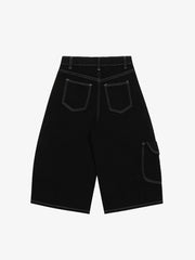 Denim Welt-Embellished Cargo Jorts - 2408