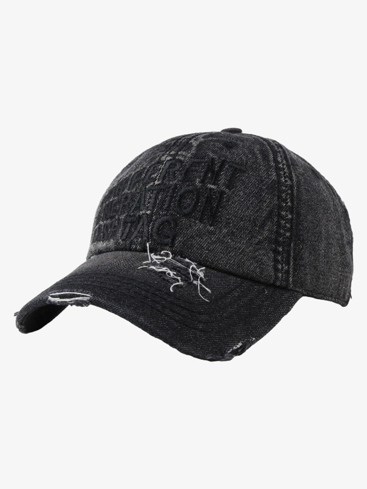 Washed "DIFFERENT GENERATION" Denim Baseball Cap