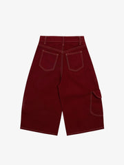 Denim Welt-Embellished Cargo Jorts - 2408