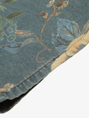Denim Floral Print Carpenter Jeans - 2237