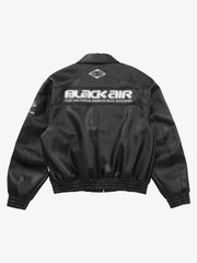 Faux Leather Vintage Street Black Air Jacket - 1821