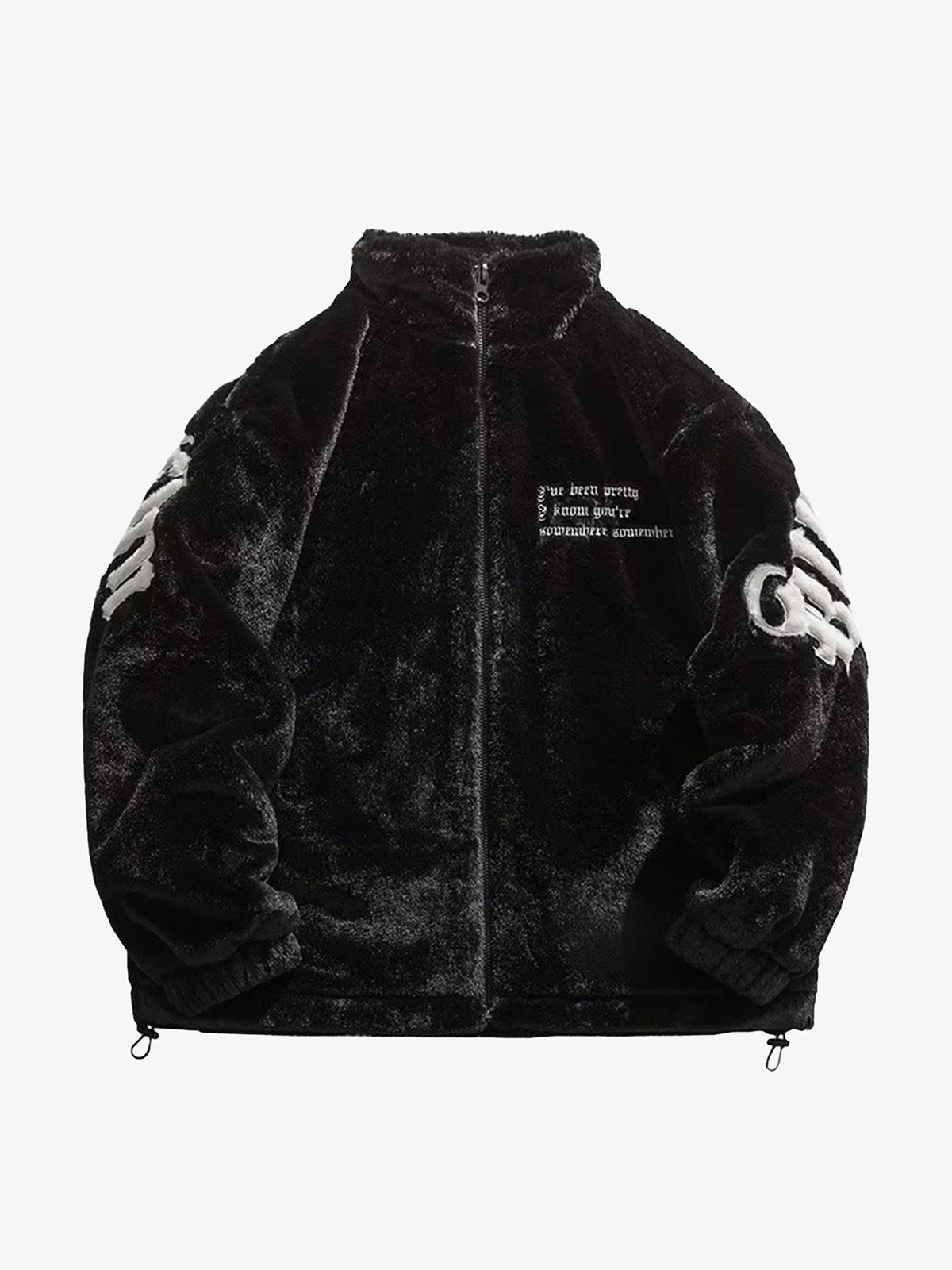 Thesupermade Street Letter Embroidered Fleece Jacket