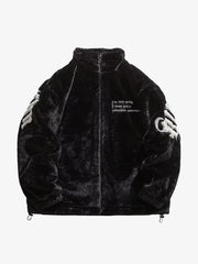 Thesupermade Street Letter Embroidered Fleece Jacket