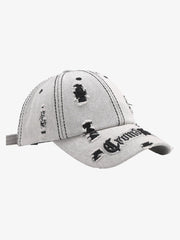 Distressed Letter Embroidery Baseball Cap